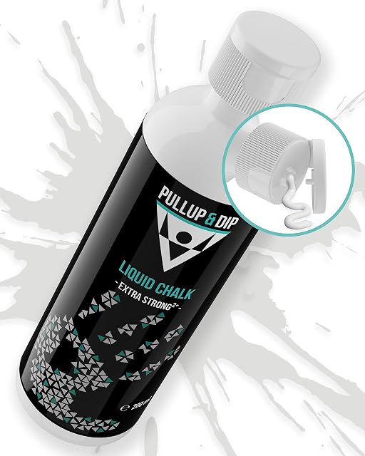 Bote PULLUP & DIP tumbado sobre una salpicadura blanca, con el tapón abatible abierto en un recuadro circular