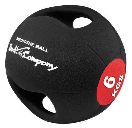 Balón medicinal Bad Company Pro-Grip con asas dobles y superficie de goma con hoyuelos