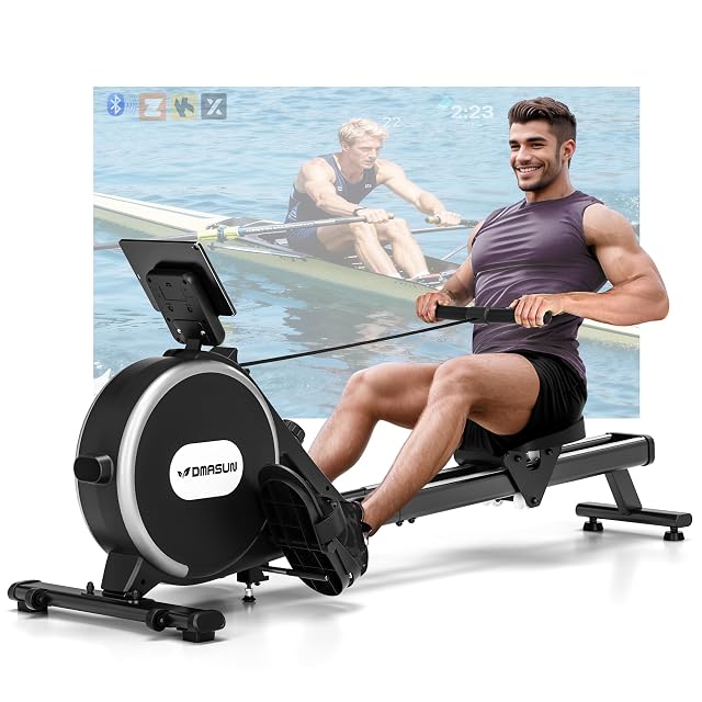 Máquina de remo magnética plegable DMASUN con raíles dobles mejorados