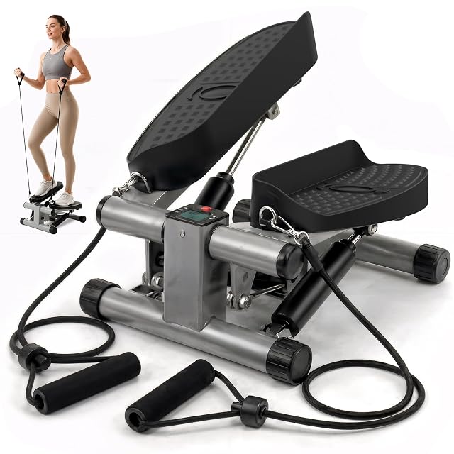 Mini stepper Niceday con bandas elásticas y monitor LCD