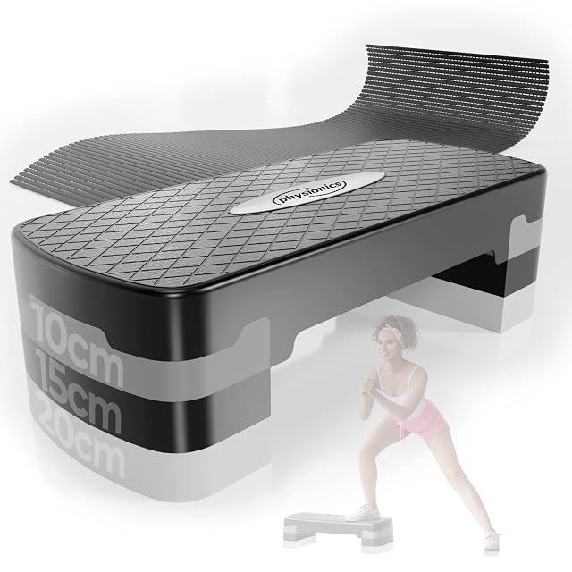 Step PHYSIONICS con superficie de goma antideslizante y tres posiciones de altura