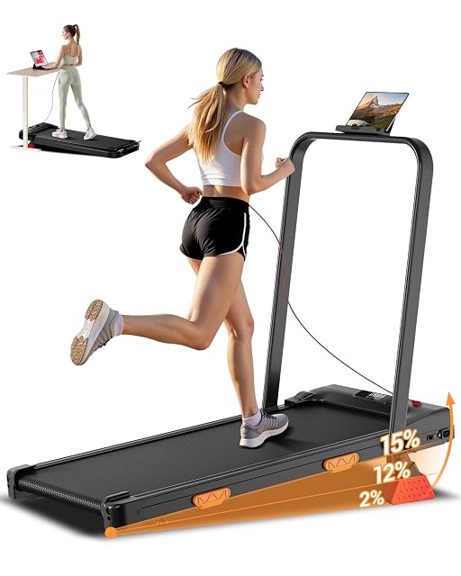 Cinta de correr plegable UMAY con inclinación regulable y pantalla LCD